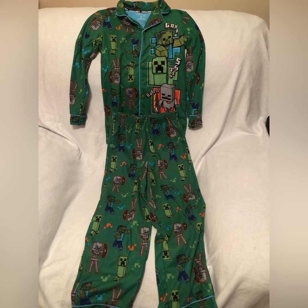 Minecraft Fleece Boys Pajama Top & Bottoms